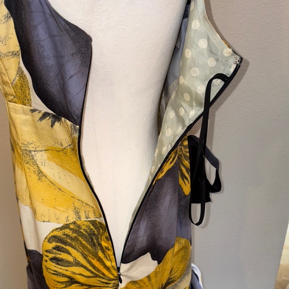 Leifsdottir Bellis brushstroke Yellow and Black Floral Dress - Picture 5 of 16